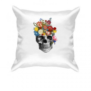 Подушка с черепом и цветами