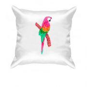 Подушка с розовым попугаем