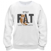Свитшот с котиком "Fat Lazy and Happy"