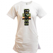 Подовжена футболка Воїн ЗСУ у стилі Minecraft