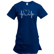 Подовжена футболка з графіком серцебиття