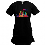 Подовжена футболка з написом "Dubai"