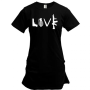 Подовжена футболка з написом "Love" зі зброї