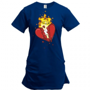 Подовжена футболка з вогненним серцем і кільцем