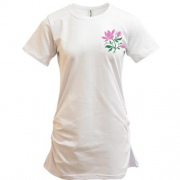 Подовжена футболка з вишитою квіткою Міні (Вишивка)