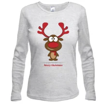 Лонгслив с оленем Merry Christmas