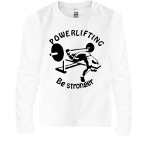 Дитячий лонгслів з принтом «Powerlifting»