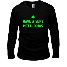 Мужской лонгслив c надписью "have a very metal xmas"