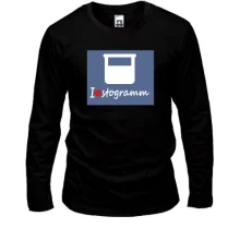 Мужской лонгслив i love stogramm (я люблю стограмм)