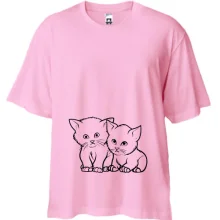 Футболка Oversize Котята-двойняшки