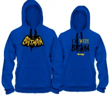 Парные толстовки с надписью "Batman / I'm With Batman"