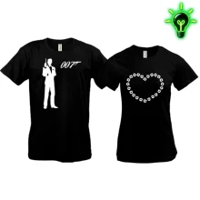 Парные футболки Агент 007 (glow)