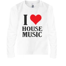 Дитячий лонгслів I love house music