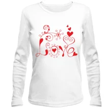 Лонгслів Love із завитками та серцями