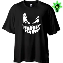 Футболка Oversize со злорадным смайлом (glow)