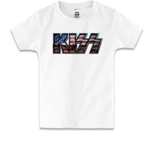 Детская футболка KISS на американском флаге