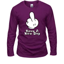 Мужской лонгслив с надписью "Have a nice day"