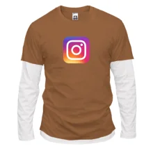 Комбинированный лонгслив Instagram (инстаграм)
