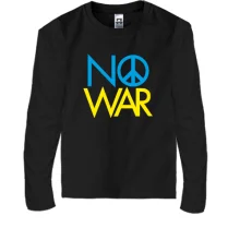 Детский лонгслив с принтом «No War»