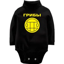 Детское боди с длинным рукавом Грибы