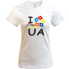 Футболка I love Ukraine з вінком