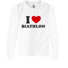 Дитячий лонгслів Я люблю Біатлон - I love Biathlon