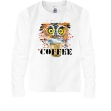 Дитячий лонгслів Coffee з совою