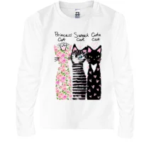 Детский лонгслив Princess, Sweet and Cute cats