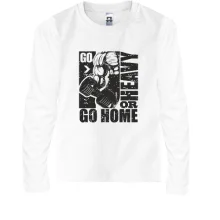 Детский лонгслив с надписью "Go heavy or go home"