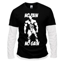 Комбинированный лонгслив No pain no gain