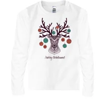 Дитячий лонгслів Merry Christmas Deer