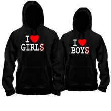 Парні толстовки I love BOY - GIRL