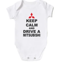 Детское боди Keep calm and drive a Mitsubishi
