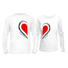 Парные лонгсливы Together forever с сердцем