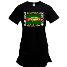 Подовжена футболка з написом "Жигулі" (Гуччі)