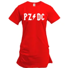 Подовжена футболка з надписом "PZ DC" (AC DC)