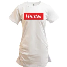 Подовжена футболка з написом "Hentai"
