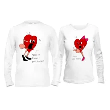 Парные лонгсливы I love you more