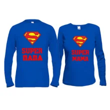 Парные лонгсливы Super папа - Super мама