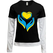 Комбинированный лонгслив Ukraine heart