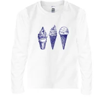 Дитячий лонгслів Ice cream графіті