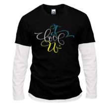 Комбинированный лонгслив I love Ukraine