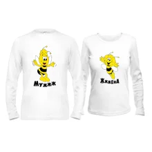 Парные лонгсливы Пчелки (муж-жена)