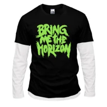 Комбинированный лонгслив Bring me the horizon green