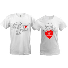 Парные футболки I love my girlfriend - boyfriend