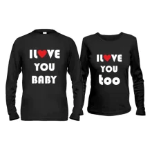 Парные лонгсливы I love you baby
