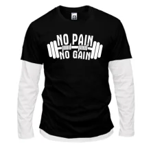 Комбинированный лонгслив No pain - no gain