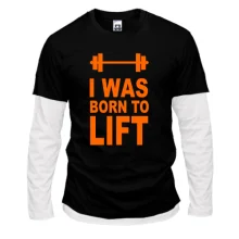 Комбинированный лонгслив I was born to lift