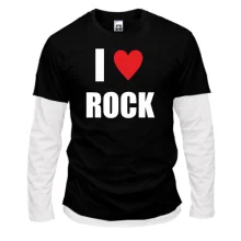 Комбинированный лонгслив I love Rock
