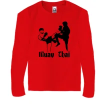 Детский лонгслив Muay Thai с силуэтами бойцов